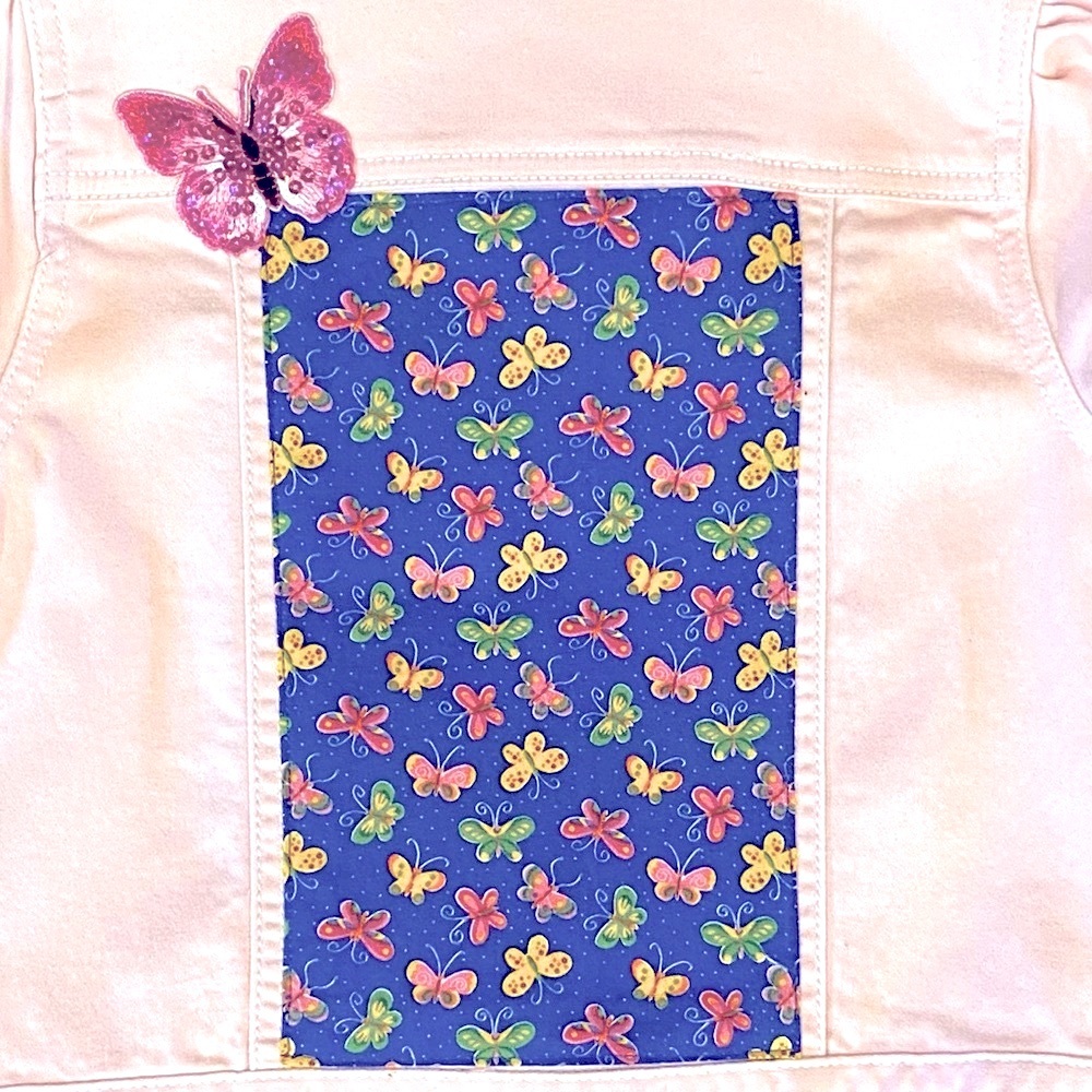 OOAK Pink Puff Sleeve Jacket with butterflies. Size 9 - Picture 7 of 9